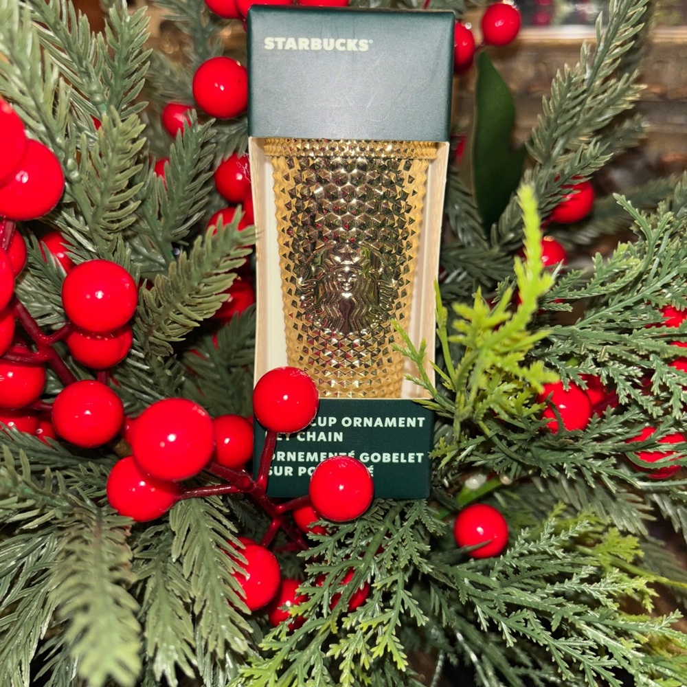 Starbucks Gold Cup keychain Ornament